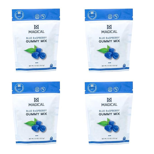 MAGICAL BUTTER Organic Premium Blue Raspberry Gummy Mix - Low Calorie, Zero Sugar Snacks, Sugar Free, Healthy Candy for Adults