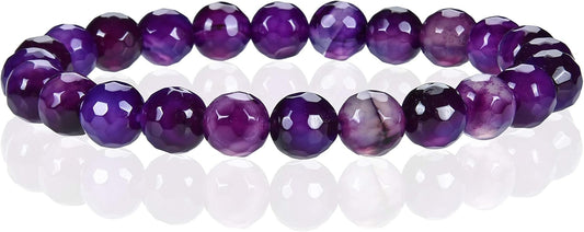 Cherry Tree Collection - Small, Medium, Large Sizes - Gemstone Beaded Bracelets For Women and Men - 8mm Round Beads