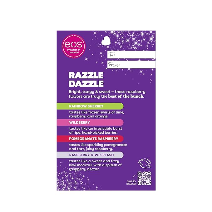 eos Lip Balm Gift Set- Razzle Dazzle, Limited-Edition Lip Moisturizer, Variety Pack, 0.14 oz, 4-Pack