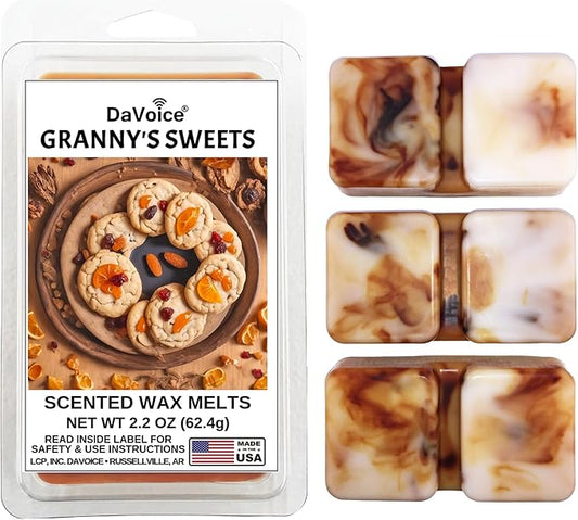 Granny's Sweets Thanksgiving Snickerdoodle Cookie Wax Melt - Strong Fall Scent, Food Wax Cubes (6 Pieces, 2.2 oz)