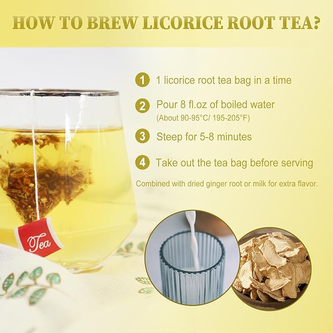 FullChea - Licorice Root Tea Bag, 40 Teabags, 2g/bag - Premium Licorice Root - Non-GMO - Naturally Caffeine-free Herbal Tea - Aid in Digestion & Promote Respiratory Health