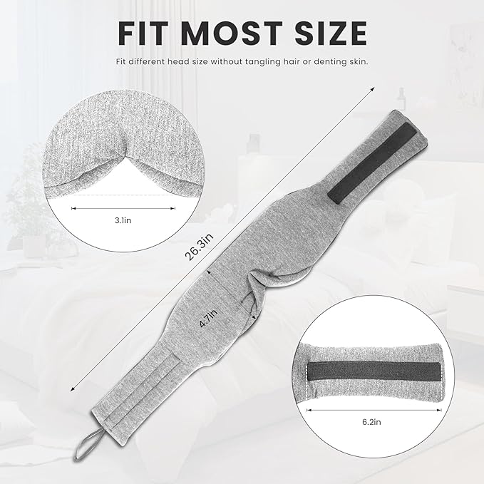 3D Eye Mask Sleep Mask for Travel Light Blocking Comfortable Eyemask Lightweight Non-Press Sleeping Mask Eye Protection for Deep Sleep Optimal Sleep Experience (White)