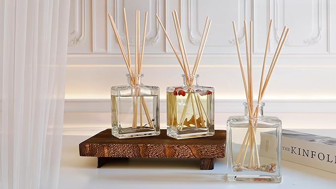 Urban Naturals Christmas Morning Reed Diffuser Set – Aromatic Rosemary, Eucalyptus, Balsam Spruce, Orange, Cedar & Amber – Sleek Rectangular Refillable Glass Bottle – Made in The USA