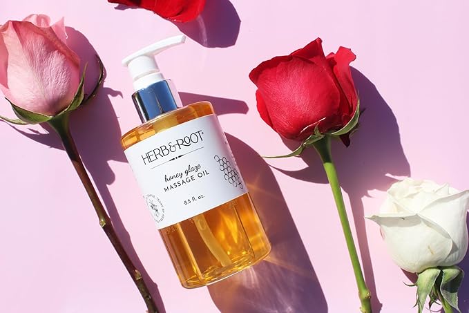 Honey Glaze Massage Oil, 8.5 oz | Body Oil with Sweet Honeycomb & Natural Oils | Non-Sticky, Moisturizing, Doubles as Aromatherapy Body Oil