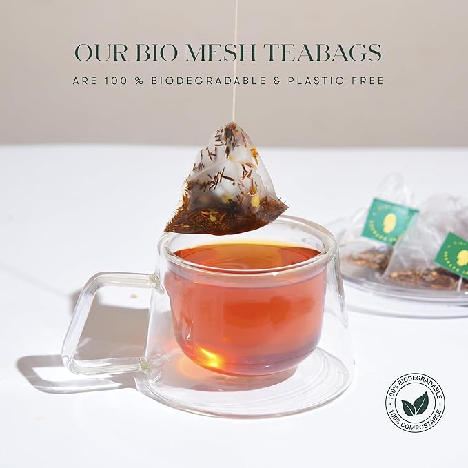 Luxmi Estates African Rose Organic Hibiscus Rose Tea (25 Tea Bags) Caffeine Free Tea Bags For Detox, Cleansing, and Digestion, With Certified Organic Herbal Tea