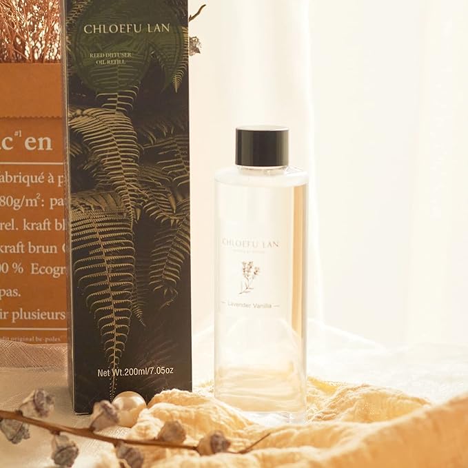 Chloefu LAN Hotel Scented Oil Diffuser Refill 200ml/6.76 fl oz Natural Essential Scented Oil - Best for Aromatherapy, SPA and Home, 0% Alcohol, Unique Blend to Promote Sleep & Relieve Stress