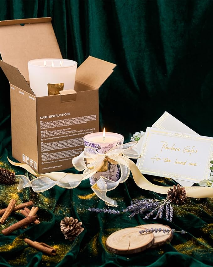 M&SENSE Pear Fressia Scented Natural Soy Wax Candle, 14.1oz 60 Hours Long Lasting Slow Burning Candles for Home Decor, Aromatherapy Candle for Stress Relief