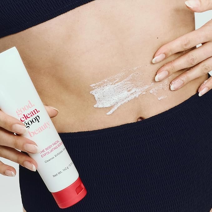 good.clean.goop beauty The Body Facial Exfoliating Scrub | Body Exfoliant & Cleanser for Glowing Skin | AHAs, Grape-Seed Exfoliant & Avocado Fruit Oil | Dead Skin Remover | Cruelty-Free & Vegan | 5 oz