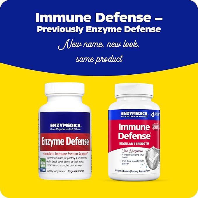 Enzymedica, Immune Defense, Regular Strength, Proteolytic Enzymes for Immune Support, 120 Count