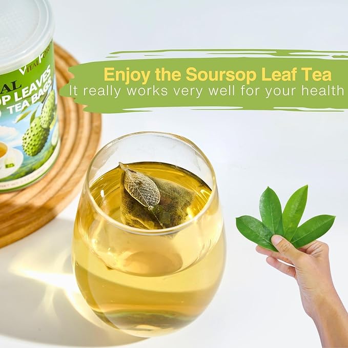 40 Soursop Leaves Tea Bags | Pure Graviola Leaf Tea for Relaxation, Sleep & Detox | Herbal te de Guanabana Tea