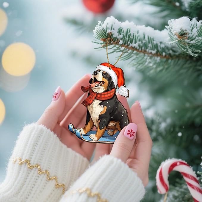 2 Side Printed Bernese Mountain Wooden Christmas Ornaments 2025, Keepsake for Women, Men and Friends, Bernese Dog Christmas Tree Ornaments, Christmas Tree Decorations