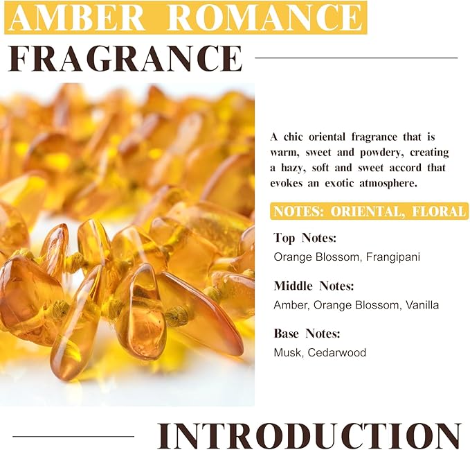 EUQEE Amber Romance Fragrance Oils, 2.02 Fl oz/ 60ml Essential Oils for Diffuser, Candle Making, DIY Soap with Glass Dropper
