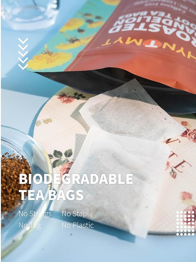 HYNTMYT Roasted Dandelion Root Tea Bags, Pure Dandelion Root Tea, Smooth & Mild Taste, Coffee Alternative, Caffeine Free, 120 Count