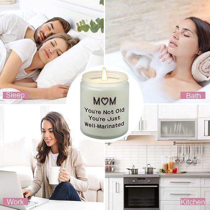 Lihome Birthday Gifts for Mom - Best Mom Gifts from Daughter Son, Funny Birthday & Mothers Day & Thanksgiving & Christmas Gifts, Vanilla Coconut Candles(7oz), Small, White, WhiteCandle-Mom01