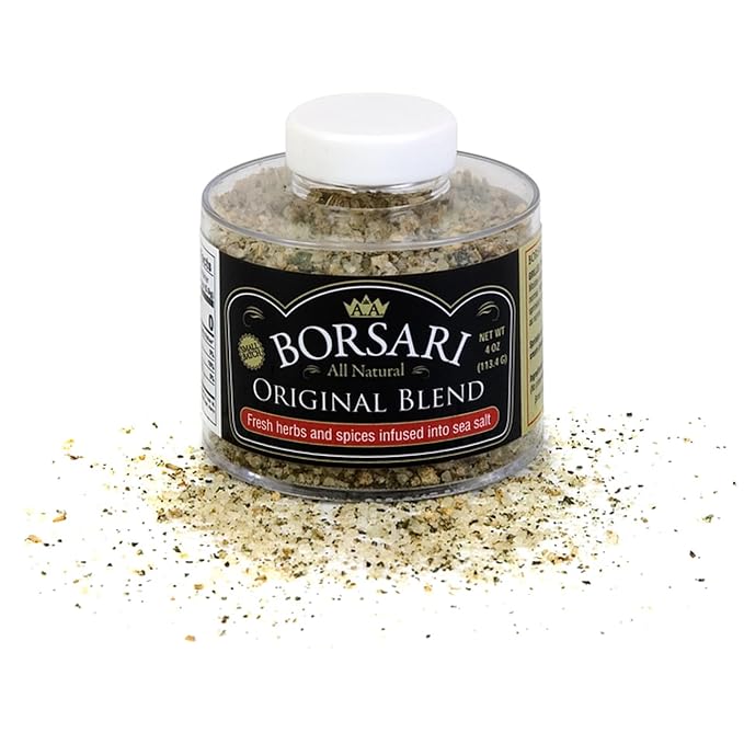 Borsari Original Seasoning Salt - Seasoned Salt Blend - Gourmet Seasonings With Herbs and Spices - All Natural Seasoning Blend for Cooking (Original 4 oz, Pack of 1)