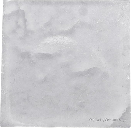 Amazing Gemstone Selenite Crystal Charging Plate For Crystals And Healing Stones, 3" Selenite Crystal Plate Coaster For Home, Office Table Decor (Selenite Square)