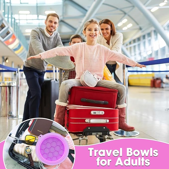 Face Bowl for Ice Silicone Facial Bowls with Built - in Tray Foldable Washbasin for Face Tub Plunge & Cold Plunge Quick Skin Cooling in Ice Baths -Bath Spa Tool for Home Camping Travel & Purple