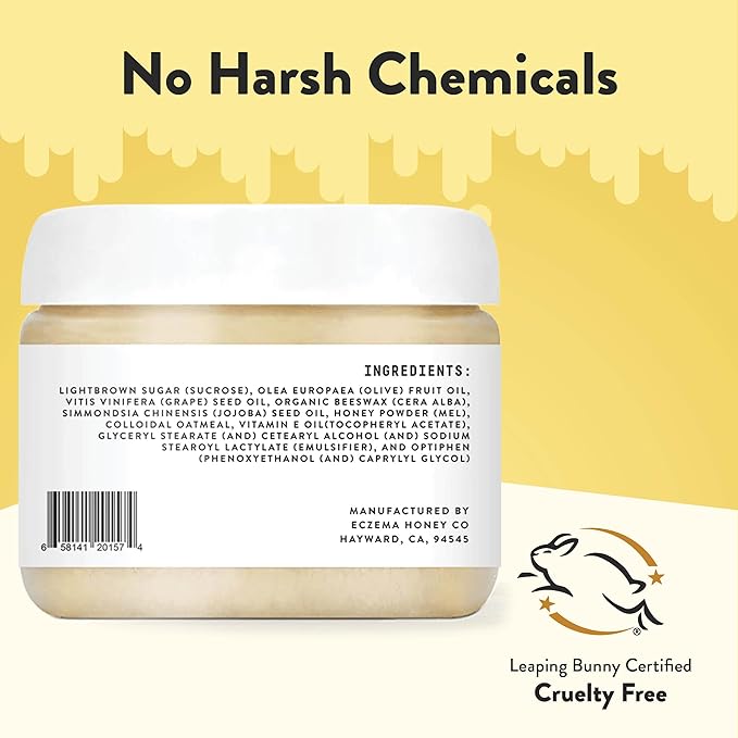 ECZEMA HONEY Brown Sugar Face & Body Scrub - Bath Scrub for Dry Skin - Natural & Gentle Face Scrub Soothes Eczema - Body Care Products for Women & Men - Sensitive Skin Exfoliating Body Scrub (6 Oz)