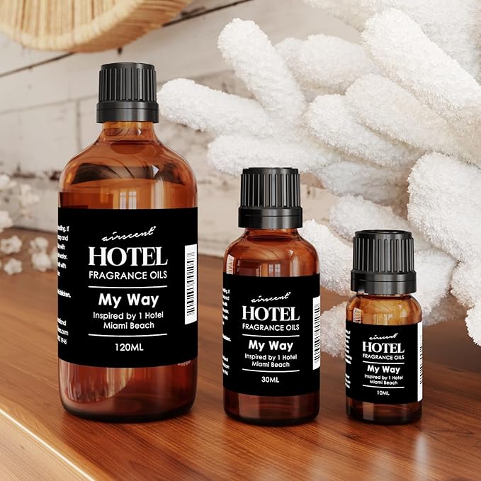 AirScent My Way Diffuser Oil Inspired by The 1 Hotel Miami Scent - Premium My Way Fragrance Oil for Ultrasonic and Waterless Diffusers and Crafting - 120 mL, 4 fl oz Glass Dropper Bottle