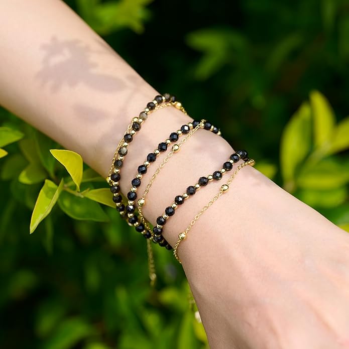 Farfume Crystal Bracelet Beaded Bracelets for Women 4mm Natural Stone Beads Gemstone Handmade Anxiety Jewelry Gifts