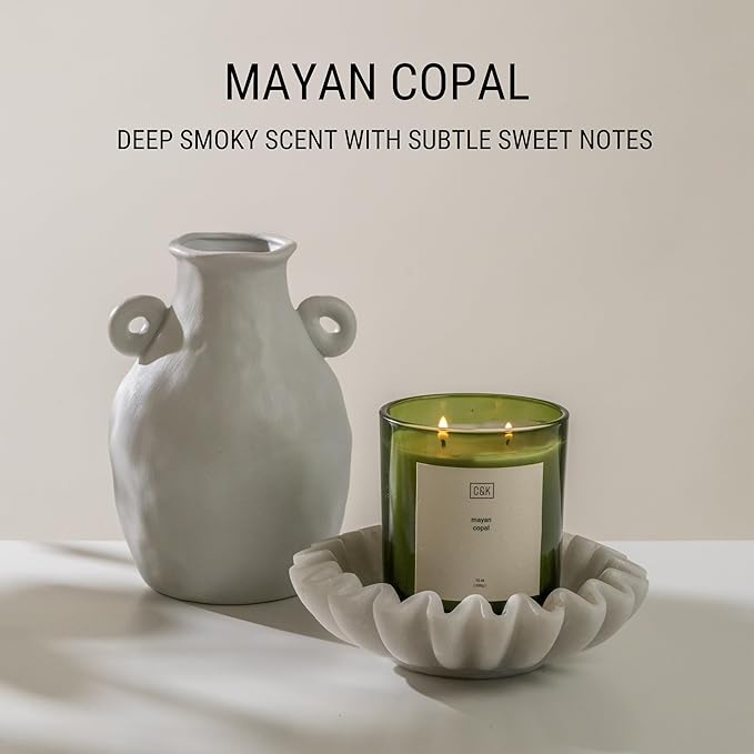 Craft & Kin 12oz Mayan Copal Candle for Home | Premium Green Fall Scented Candles for Men | Made with Natural Soy | Gifts for Men and Women | Nature Collection