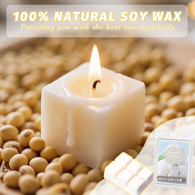 Fall Scented Wax Melts Cubes Strong Scent Soy Scentsy for Wax Warmer Jelly Melts Set Honey Bloom Vanilla Cream Sweet Bean Coffee Strawberry Citrus Grove Apple Pie (Sweet Afternoon)
