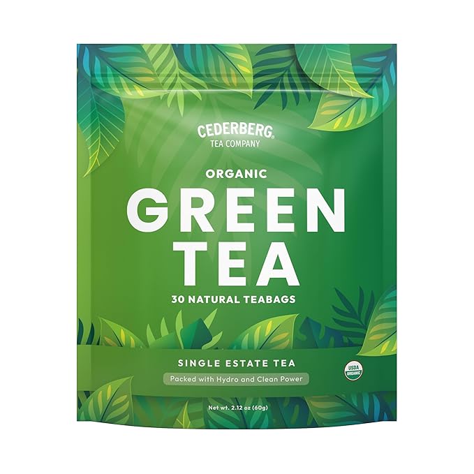 Cederberg Tea Company Organic Green Tea — 30 Tea Bags | Organic Herbal Tea From Single Origin | Eco-Friendly Tea Bags | Non-GMO Gluten Free Tea With Zero Sugar