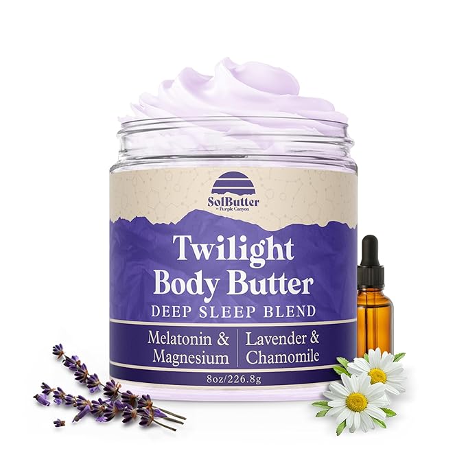 PURPLE CANYON Twilight Deep Sleep Whipped Body Butter 8oz | Lavender Night Cream | Body Lotion for Skin
