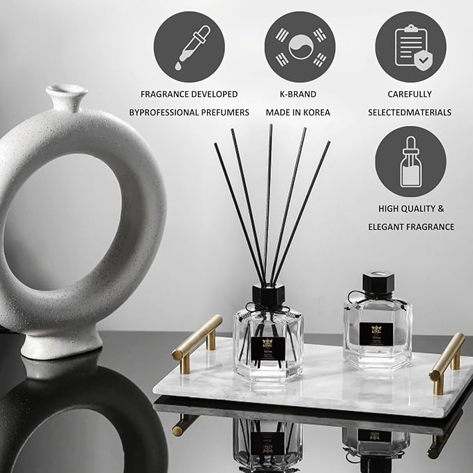 Reed Diffuser & Oil Diffuser Sticks with Flower, Aromatherapy, Home & Kitchen Décor,Fragrance and Gifts (120ml) Hilton Hottle.