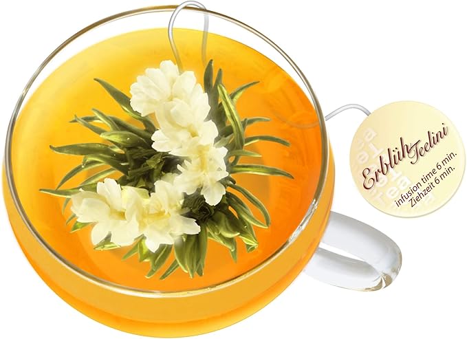 Creano Tea Flowers in Cup Size - Blooming Tea - 8 Flowering Tea in 4 Different Varieties - White Tea