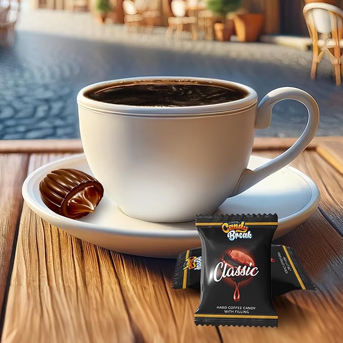 Candy Break Coffee Drops, Center Filled Hard Candy, Coffee Candy Individually Wrapped Snacks, Espresso Flavored Hard Candies, Caffeine Candies 2.2 Pound Bulk Bag, Pack of 1