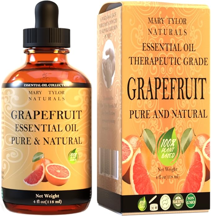 Grapefruit Essential Oil (4 oz), Premium Therapeutic Grade, 100% Pure and Natural, Perfect for Aromatherapy, Diffuser, DIY by Mary Tylor Naturals