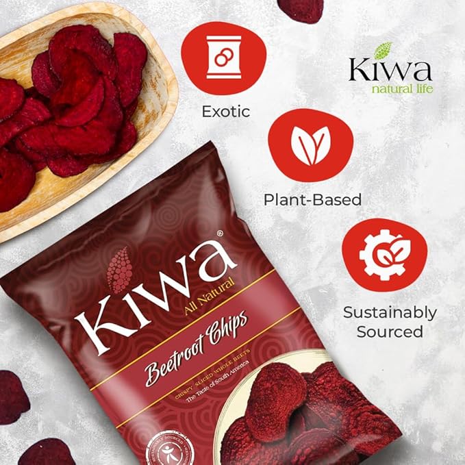 KIWA Beet Chips - Healthy Veggie Snacks - Vegetable Snacks for Kids & Adults - Deliciously Crunchy Kettle-Cooked Chips - Gluten-Free & Non-GMO (2 Individual Snacks Pack)
