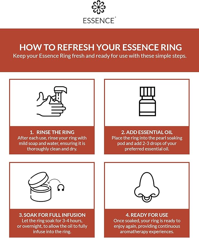 Essence Wearable Aromatherapy Nasal Diffuser – Frankincense Essential Oil Nose Ring Silicone Inhaler for Stress & Mood Support - Made in USA & Travel-Friendly