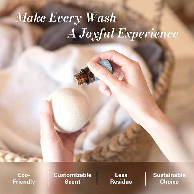 JCLOUD Essential Oils for Laundry, Clean Scent Fragrance Oils Set, Use with Wool Dryer Balls - Fresh Linen, Soft Laundry, Warm Cotton Essential Oils for Diffusers for Home, Natural Fresh Scent, 6x10mL
