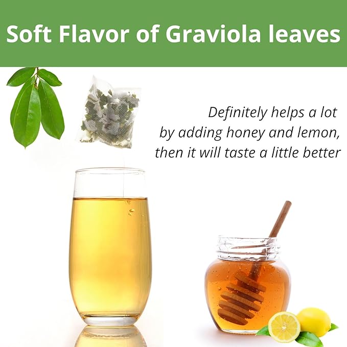 40 Soursop Leaves Tea Bags, Dried Soursop Graviola Leaves Tea, Sour Sop Leaves