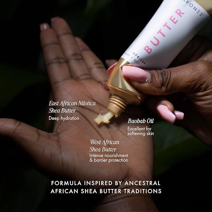 54 Thrones African Beauty Shea Butter, Intensive Dry Skin Support, Moisturizing Body Butter for Women, Moisturizing Body Balm and Cream, Kenyan Hibiscus + Moroccan Rose