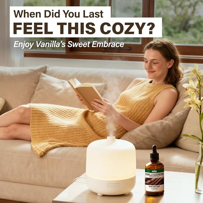 KUKKA Vanilla Essential Oils - 4 Fl Oz - for Hair, Skin, Diffuser, Aromatherapy & DIY Soap Making Scent