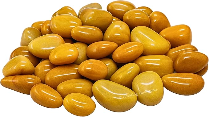 Amazing Gemstone Yellow Jasper Crystals and Healing Stones Tumbled - 1000+ Carats Yellow Jasper Stone, Natural Healing Stones for Energy Balance, Stress Relief - Polished Gems Rocks