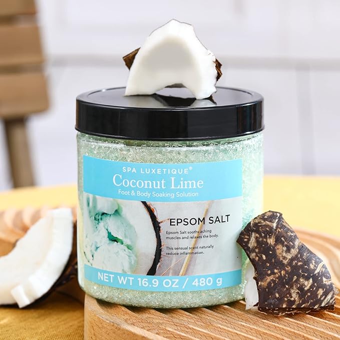 Bath Salts for Soaking, Spa Luxetique Epsom Salts Gifts Set for Women, 3.17lbs Bath Salts for Women, Epsom Salts for Soaking, Mother's Day Christmas Gifts for Woman Mom