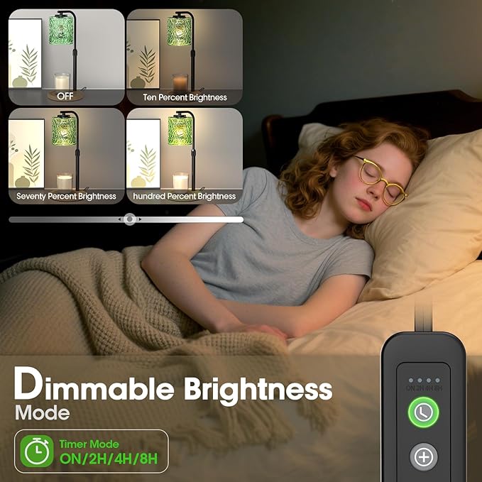 Candle Warmer Lamp with Timer and Dimmer Dimmable Candle Lamp with Glass Lampshade Candle Warmer with Adjustable Height Wax Melt Warmer for Women Home Decor, 2 Bulbs Included