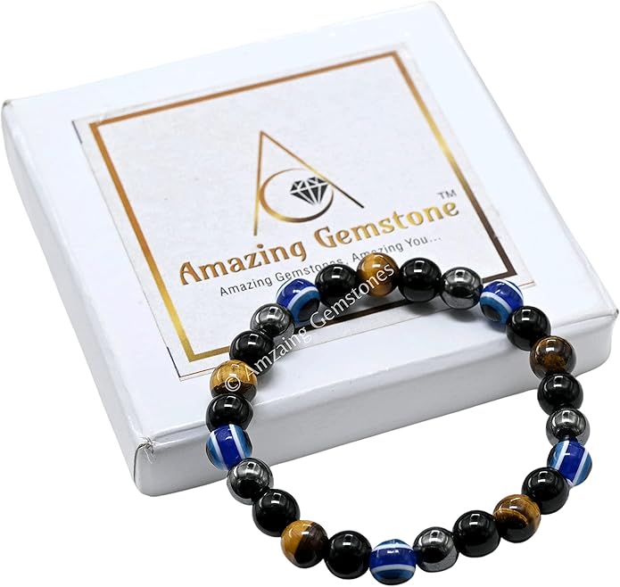 Natural Healing Crystal Bracelet for Women - Mens Bracelet Energy Balancing Gemstones Set - Adjustable Stone Bead Bracelet for Men and Women - Chakra Crystal Therapy Accessory, Meditation