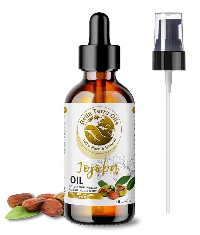 Bella Terra Oils - Organic Jojoba Oil 2oz - Capturing the Essence of Pure Organic Jojoba, Bursting with Silicon & Palmitic Acid, Elevate Your Face Oil Experience