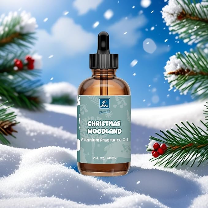 Christmas Woodland Fragrance Oil 2 Oz, Natural Scent Oil for Home Essential Oils Diffuser, Candle Making, Soap Making, DIY Body Oils, Perfume, Body Mist, Spray - Fall Winter Scent
