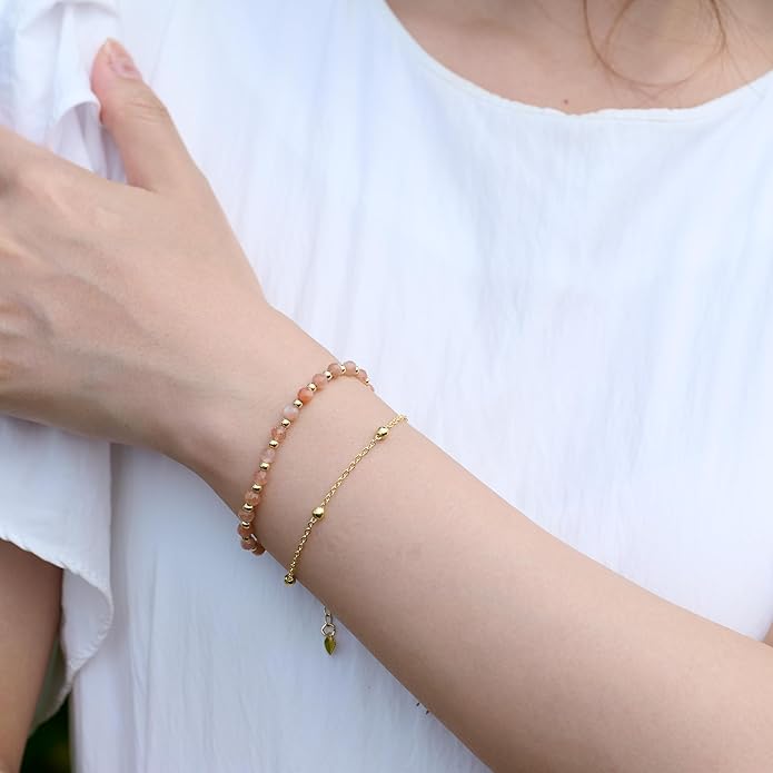 Farfume Crystal Bracelet Beaded Bracelets for Women 4mm Natural Stone Beads Gemstone Handmade Anxiety Jewelry Gifts