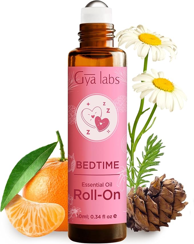 Gya Labs Bedtime Essential Oil Roll On - 0.34 Fl Oz - Travel Size Roller for Camping, Skin, Aromatherapy Relief, Convenience