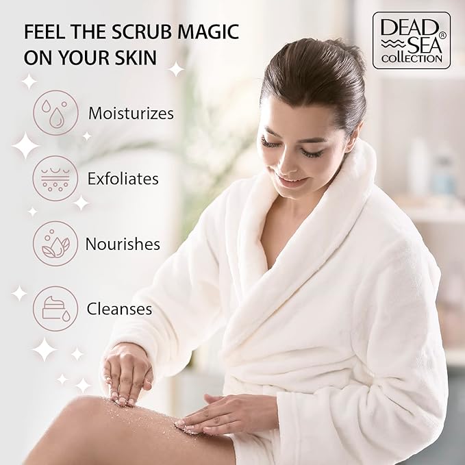 Dead Sea Collection Argan Salt Scrub – Exfoliating Body Scrub for Women – Moisturizing and Nourishing Skin – with Pure Oils and Dead Sea Minerals (23.28 Oz)