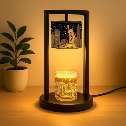 Candle Warmer Lamp with Timer Wax Melt Warmer for Scented Jar Candles Candle Lamp Warmer Gifts for Mom, House Warming Gifts New Home Office Dorm Room Fall Decor (Statue of Liberty)