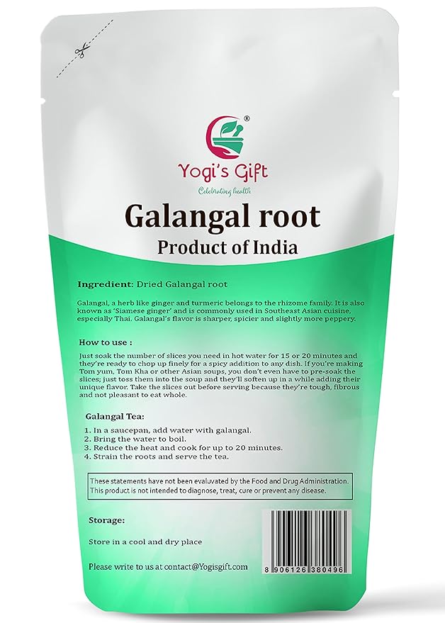 Dried Galangal root 1LB | Whole root (not slices) | Alpinia Galangal | Ads Wonderful Flavour and Aroma to Soups | by Yogi’s Gift®