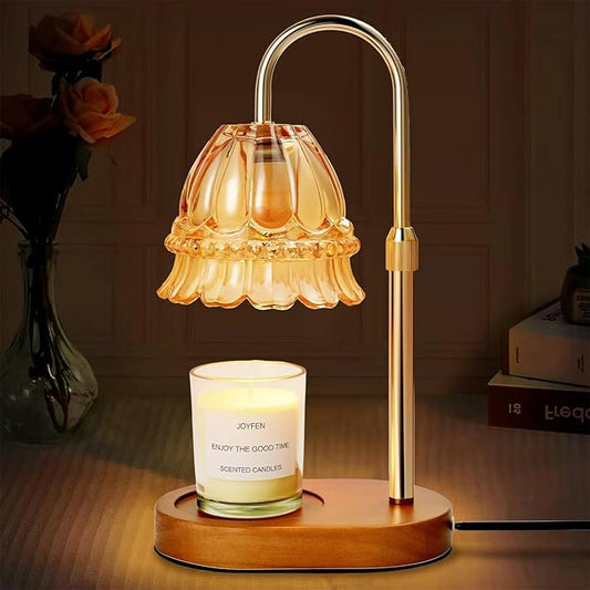 Adjustable Candle Warmer Lamp with Timer, Height and Brightness Control, Compatible with Most Candles, Dimmable Lamp Candle Warmer with 2 Bulbs, Scented Candle Lamp Warmer